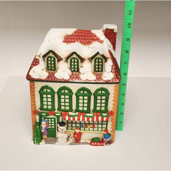 Winter Garland "Christmas Town" Vintage Cookie Jar Toy Shop Village - Picture 6 of 12